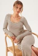 Pieces Pciris Ls Ankle Dress Birch Stripes:Black S