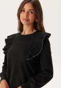 ONLY Onlama Life Ls O-neck Ruffle  Black Detail:birch XS