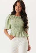 Happy Holly Butterfly Sleeve Smock Top Dusty green 32/34