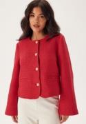 Chiara Forthi Wide Sleeve Bouclé Jacket Red L