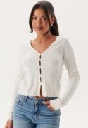 BUBBLEROOM Pointelle Cardigan Top White XS