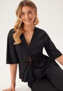 Happy Holly Soft Short Sleeve Blazer Black 44/46