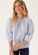 Happy Holly Bow Blouse Blue/Striped 44/46