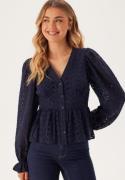 BUBBLEROOM Nettie Broderie Anglaise Blouse Dark blue 40