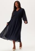 Happy Holly Dobby Dot Smock Midi Dress Dark blue 36/38