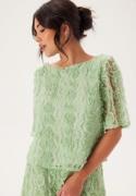 BUBBLEROOM 3D Flower Short Sleeve Blouse Dusty green L