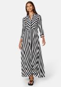 YAS Yassavanna Long Shirt Dress Black Stripe:W WHITE XL