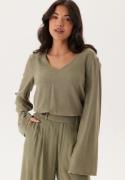 Happy Holly Linen Wide Sleeve Blouse Khaki green 52/54