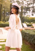 Bubbleroom Occasion Tie Back Short Dress White M