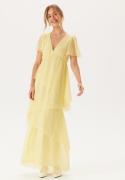 VILA Vidobby S/S ANKEL LAYER DRESS  Pale Banana 36