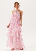 VERO MODA Vmfelicia Sl Ruffle Maxi Dress Pink Tulle Aop:flower Aop L