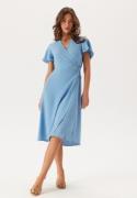 VILA Vilovie S/S Wrap Midi Dress Blissful Blue 40