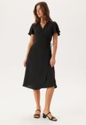 VILA Vilovie S/S Wrap Midi Dress Black 34