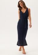 VILA Viamalina V-neck S/L MIDI DRES Navy Blazer S
