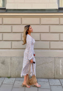 Happy Holly Structured Dress Offwhite/Patterned 32/34