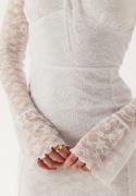 BUBBLEROOM Square Neck Lace Dress White XS