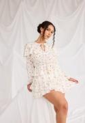 BUBBLEROOM Flounce Short Skirt Offwhite/Floral XL