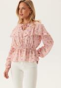 BUBBLEROOM Flounce Blouse Pink/Floral L