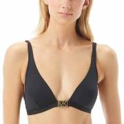 Michael Kors Logo Solids Triangle Bikini Top Svart nylon Small Dame