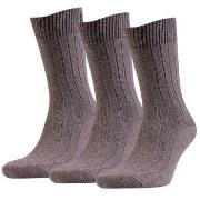 Amanda Christensen Strømper 3P Supreme Wool Sock Brun Str 39/42