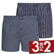 Jockey 2P Woven Boxer Shorts Marine bomull Medium Herre