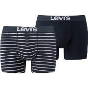 Levis 2P Base Stripe Boxer Hvit/Marine bomull Medium Herre