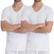 Calida 2P Natural Benefit V-shirt Hvit bomull X-Large Herre