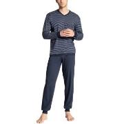 Calida Relax Streamline Pyjama With Cuff Blå bomull Large Herre