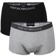 Armani Pure Cotton Trunk 2P Grå/Svart bomull X-Large Herre