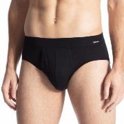 Calida Cotton Code Brief With Fly Svart bomull Small Herre