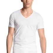 Calida Cotton Code V-Shirt Hvit bomull Small Herre
