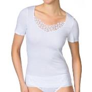 Calida Feminin Sense Short-Sleeve Top Hvit bomull X-Large Dame