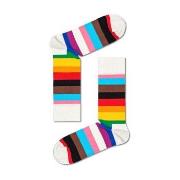 Happy socks Strømper Pride Stripe Sock Hvit Mønster bomull Str 41/46