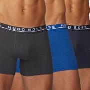 BOSS 3P Cotton Stretch Boxer Brief Long Blå/Grå bomull X-Large Herre