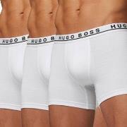 BOSS 3P Cotton Stretch Boxer Brief Long Hvit bomull XX-Large Herre