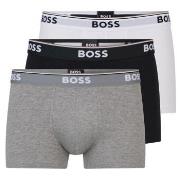 BOSS 6P Cotton Stretch Trunks Hvit/Svart bomull Medium Herre