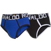 CR7 Cristiano Ronaldo 2P Boys Line Briefs Svart/Blå bomull 146-152