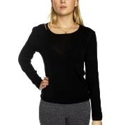 Damella Wool Long Sleeve Top Svart ull XX-Large Dame