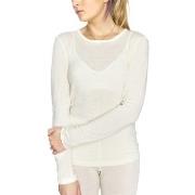 Damella Wool Long Sleeve Top Elfenben ull Small Dame