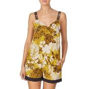 DKNY Rooftop Ready Tank and Boxer Set Gul Mønster viskose Small Dame