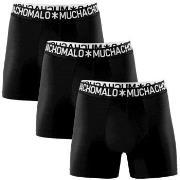 Muchachomalo 3P Cotton Stretch Basic Boxer Svart bomull Small Herre