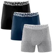 Muchachomalo 3P Cotton Stretch Basic Boxer Grå/Svart bomull Medium Her...