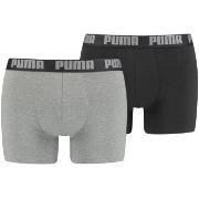 Puma 2P Basic Boxer Svart/Grå bomull Medium Herre