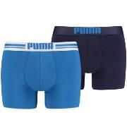 Puma 2P Everyday Placed Logo Boxer Blå bomull Large Herre