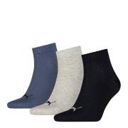 Puma Strømper 3P Quarter Socks Marine/Grå Str 43/46