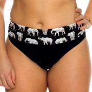 Saltabad Elephant Bikini Folded Tai Svart mønstret 40 Dame