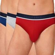 Schiesser 3P 95-5 Organic Cotton Rio Brief Rød/Grå bomull Medium Herre