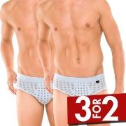 Schiesser 2P Essentials Sport Briefs With Fly Lysblå bomull X-Large He...
