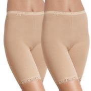 Sloggi Truser 2P Dam Basic Long Beige bomull 52 Dame