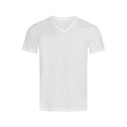 Stedman Ben V-neck For Men Hvit ringspunnet bomull Small Herre